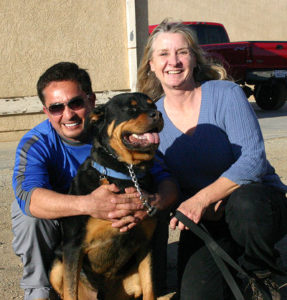 Cesar Millan, Titan, and Delores. My toughest case with aggression. SUCCESS! 